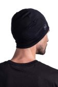 Шапка Buff Merino Lightweight колір чорний з тонкого трикотажу вовна