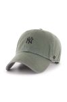 Бавовняна бейсболка 47brand MLB New York Yankees колір зелений з аплікацією (3453082)