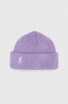Шапка Kangol колір фіолетовий з товстого трикотажу