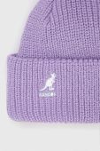 Шапка Kangol колір фіолетовий з товстого трикотажу