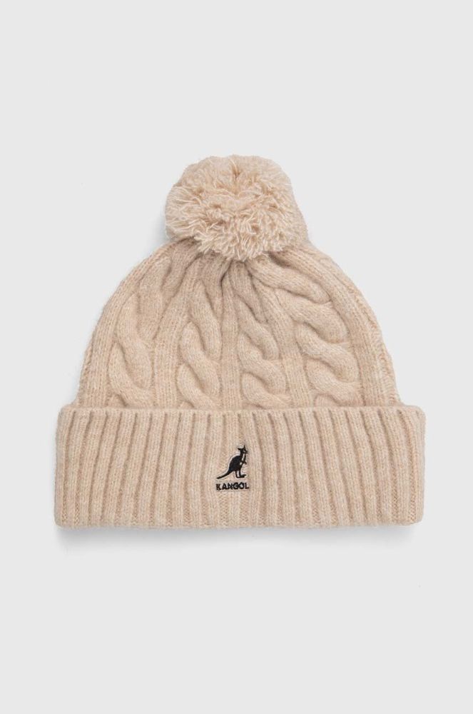 Шапка з домішкою вовни Kangol колір бежевий