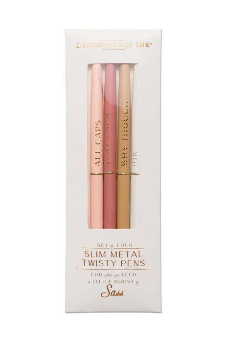 Набір ручок Designworks Ink Twisty Slim Metal Pens 3-pack колір барвистий