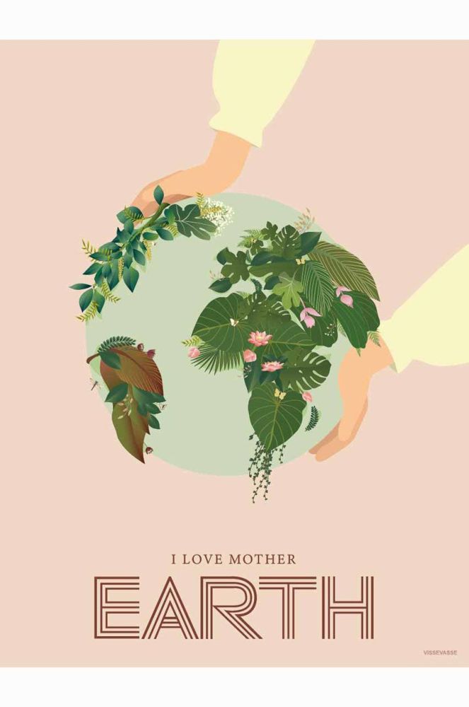 Vissevasse Плакат I Love Mother Earth 50x70 cm колір барвистий