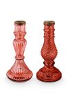 Набір свічників Pip Studio Glass Pink 2-pack колір барвистий