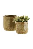 Набір квіткових горщиків Madam Stoltz 2-pack колір зелений