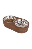 Подвійна миска для домашнього улюбленця Present Time колір коричневий (2938691)