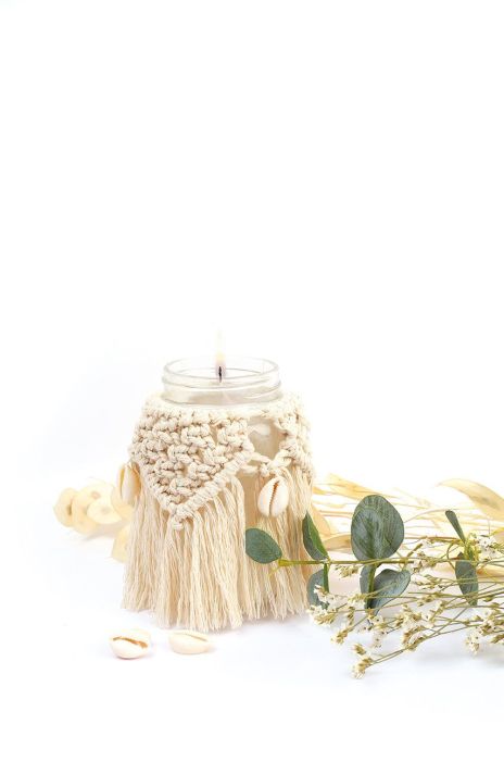 Graine Creative набір DIY свічка з макраме Bohemian Macrame Candle колір барвистий