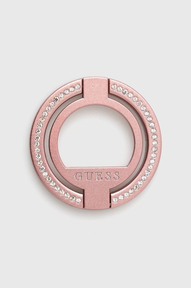 Тримач для телефону з кільцем для пальця Guess колір рожевий