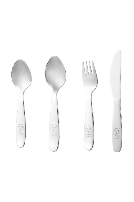 Набір дитячих столових приборів Dorre Panda 4-pack колір сірий