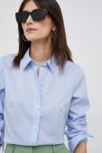 Бавовняна сорочка Seidensticker жіноча regular класичний комір колір блакитний