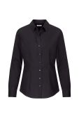 Бавовняна сорочка Seidensticker жіноча колір чорний slim класичний комір (2953376)