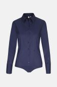 Боді Seidensticker жіноча колір синій slim класичний комір