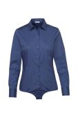 Бавовняна сорочка Seidensticker жіноча колір синій slim класичний комір