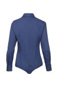 Бавовняна сорочка Seidensticker жіноча колір синій slim класичний комір