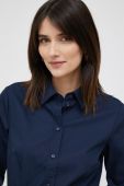 Бавовняна сорочка Seidensticker жіноча колір синій slim класичний комір