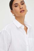 Бавовняна сорочка MAX&Co. жіноча колір білий relaxed класичний комір (3617087)