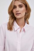 Бавовняна сорочка Seidensticker жіноча колір рожевий slim класичний комір (3315834)