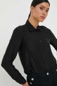 Сорочка Armani Exchange жіноча колір чорний regular класичний комір