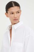 Бавовняна сорочка Samsoe Samsoe жіноча колір білий relaxed класичний комір (3461544)