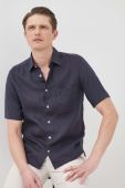 Сорочка з льону Marc O'Polo чоловіча колір синій regular класичний комір