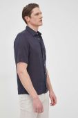 Сорочка з льону Marc O'Polo чоловіча колір синій regular класичний комір