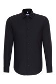Бавовняна сорочка Seidensticker чоловіча колір чорний slim класичний комір (2978820)