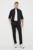 Сорочка Armani Exchange чоловіча колір чорний slim комір button-down (3350933)
