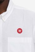Бавовняна сорочка Wood Wood Tod чоловіча колір білий regular комір button-down 10245301.1198-BRIGHTWHIT