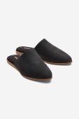 Замшеві шльопанці Toms Flat 10018987 жіночі колір чорний