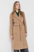 Вовняне пальто MAX&Co. колір бежевий перехідне без застібки (3457958)