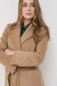 Вовняне пальто MAX&Co. колір бежевий перехідне без застібки (3457958)
