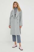 Вовняне пальто 2NDDAY Livia колір сірий перехідне двобортне
