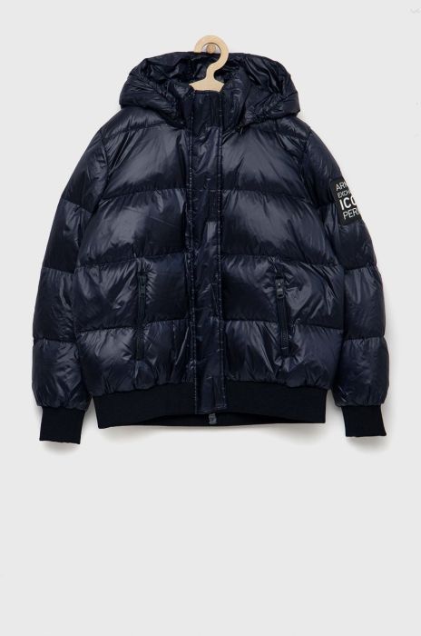 Пухова куртка Armani Exchange жіноча колір синій зимова (2624145)