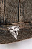 Джинсова куртка Guess чоловіча колір коричневий перехідна Kurtka GUESS USA Gusa Tinted Sherpa Jacket M2BN01D4S10 F9JA M2BN01.D4S10-F9JA