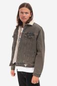 Джинсова куртка Guess чоловіча колір коричневий перехідна Kurtka GUESS USA Gusa Tinted Sherpa Jacket M2BN01D4S10 F9JA M2BN01.D4S10-F9JA