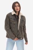 Джинсова куртка Guess чоловіча колір коричневий перехідна Kurtka GUESS USA Gusa Tinted Sherpa Jacket M2BN01D4S10 F9JA M2BN01.D4S10-F9JA