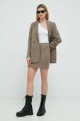 Піджак Gestuz колір коричневий двобортний однотонна