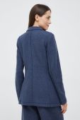 Піджак з домішкою вовни Emporio Armani колір синій однобортний меланж