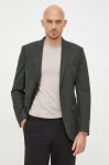 Піджак з домішкою вовни Selected Homme колір зелений