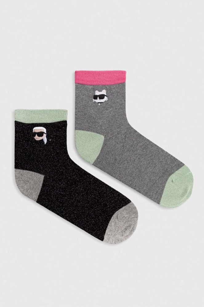 Шкарпетки Karl Lagerfeld 2-pack жіночі колір барвистий