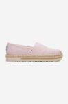 Еспадрилі Toms Heavy Twill Platform Rope Alpargata колір рожевий