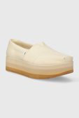 Еспадрилі Toms колір бежевий на платформі