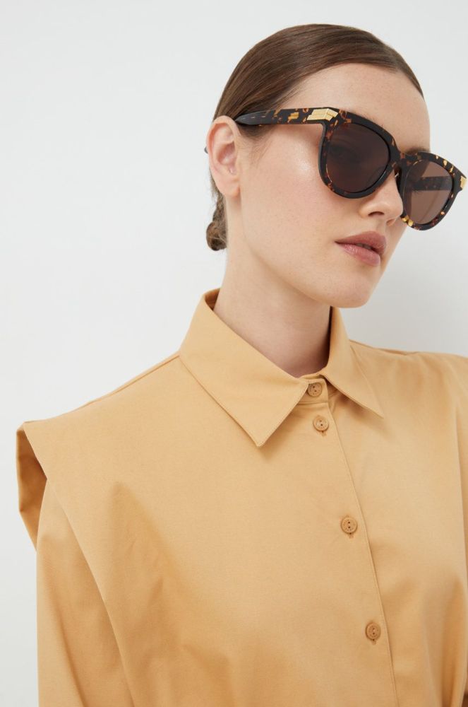 Сонцезахисні окуляри Bottega Veneta жіночі колір коричневий (2475924)