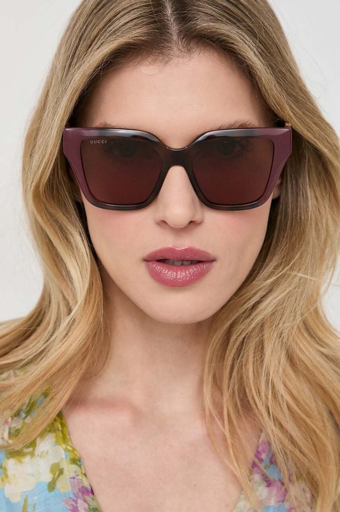 Сонцезахисні окуляри Gucci жіночі колір коричневий (3098221)