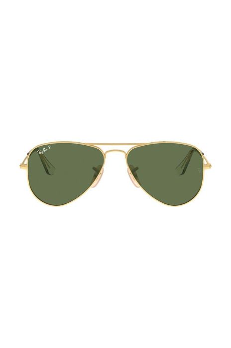 Дитячі сонцезахисні окуляри Ray-Ban Junior Aviator колір зелений 0RJ9506S-Polarized