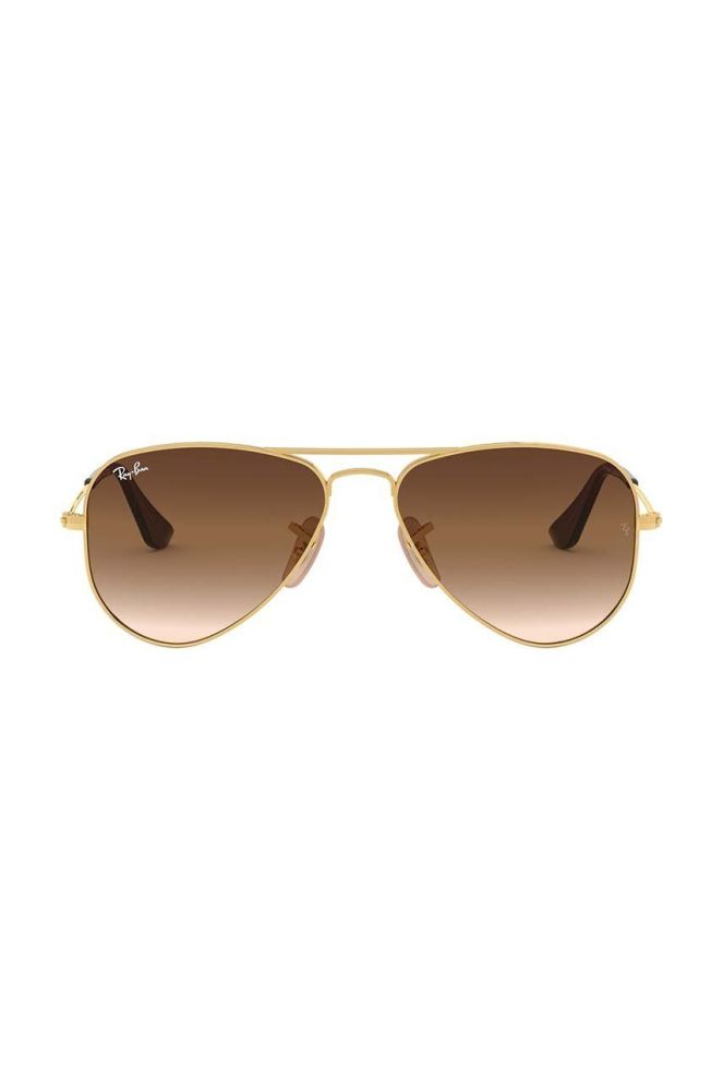 Дитячі сонцезахисні окуляри Ray-Ban Junior Aviator колір коричневий 0RJ9506S