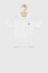 Дитяче бавовняне поло United Colors of Benetton колір бежевий однотонний