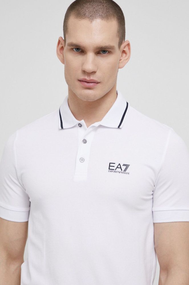 EA7 Emporio Armani - Поло колір білий (2034268)