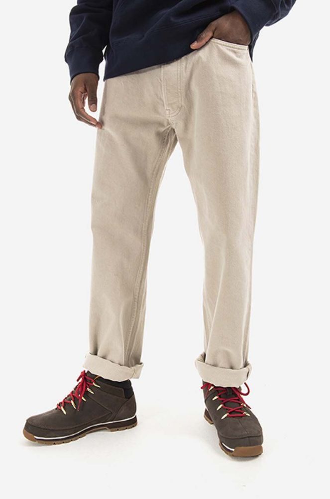 Бавовняні джинси Wood Wood Al Rigid Denim Straight Fit 12215804.7051-LIGHTSA колір бежевий