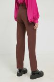 Штани JDY geggo жіночі колір коричневий пряме середня посадка